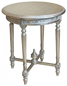 Lucile ezüst barokk asztal 65x65x75 cm