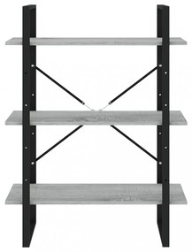5 szintes szürke sonoma szerelt fa könyvszekrény 80x30x175 cm