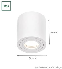 Fürdőszobai spotlámpa CHLOE 1xGU10/6W/230V IP65 kerek fehér