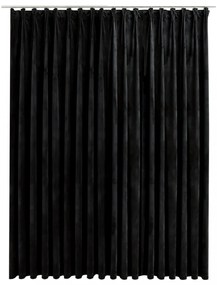 vidaXL fekete bársony sötétítőfüggöny kampókkal 290 x 245 cm