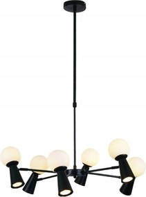 Aca Lighting függeszték 6xG9+6xGU10 Kimolos fekete fém fehér D72X120C