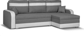 KONRAD Kinyitható sarokkanapé Világosszürke/fehér