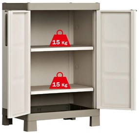 Keter Excellence bézs és tópszínű alacsony tárolószekrény 97 cm