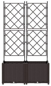 Rácsos virágcserép 2 db Barna 80x40x143 cm