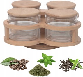 Fűszertartó Állvány Készlet Fűszertartó Tégelyek 4 db