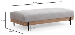 Puha Pad Eti Oak Pouffe - Szürke
