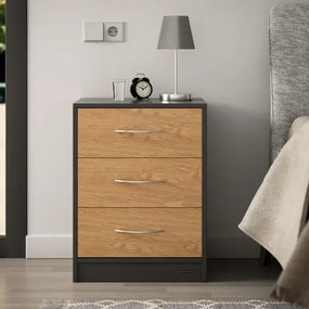 Casaria® 2 éjjeliszekrény készlet Eloise 54x39x28 cm - fa/szürke
