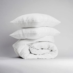 Fehér kétszemélyes hosszabbított lenkeverék ágyneműhuzat 200x220 cm – Linen Tales