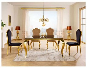 Prince étkezőasztal 150 x 90 cm, fekete / arany