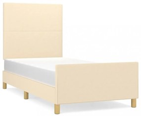 ágykeret matrac nélkül krém 80x200 cm szövet 80x200 cm