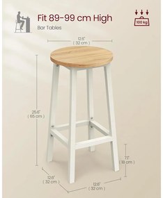 Bárszék szett, 2 db-os, konyhai bárszék,bézs és fehér tölgy színben