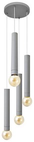 Csillár zsinóron TUBA 4xE27/15W/230V szürke