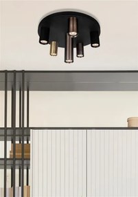 Searchlight 50570-6BK - Mennyezeti lámpatest TUBES 6xGU10/10W/230V, Ø 40 cm