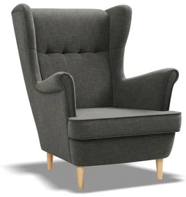 Kényelmes füles fotel - sötétszürke