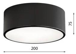 Mennyezeti lámpa érzékelővel CLEO 1xE27/40W/230V á. 20 cm fekete