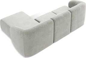 Világosszürke zsenília sarokkanapé (jobb oldali-heverő résszel) Lani – Makamii