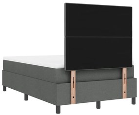 Rugós ágy matraccal és LED - Sötétszürke - 120x200 cm Szövet