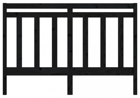 fekete tömör fenyőfa ágyfejtámla 146 x 4 x 100 cm