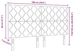 LED Fejtámla Gyémánt Blokkok Design Sötétbarna 180 cm Szövet