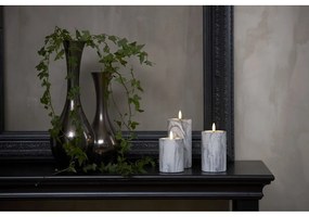 Flamme Marble szürke-fehér LED beton gyertya, magasság 15 cm - Star Trading