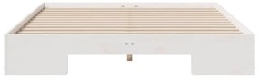 vidaXL Földi ágykeret tárolóval Fehér 140 x 200 cm Tömör fenyőfa