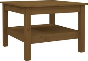 vidaXL mézbarna tömör fenyőfa dohányzóasztal 55 x 55 x 40 cm