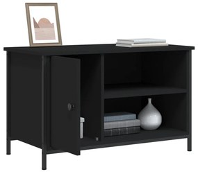 fekete szerelt fa TV-szekrény 80x40x50 cm