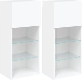 vidaXL 2 db fehér TV-szekrény LED-világítással 40,5 x 30 x 90 cm