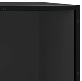 Cipőpad Fekete 80x40x53,5 cm Fából és fémből készült pad