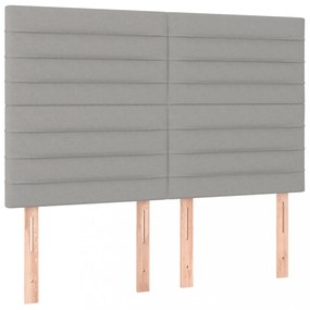 világosszürke szövet LED-es fejtámla 144x5x118/128 cm