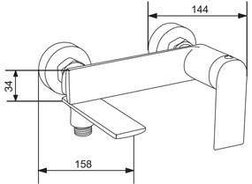 Mexen Zero - DS62 zuhanygarnitúra kádcsapteleppel és alacsony mosdócsapteleppel, króm, 71103DS62-00