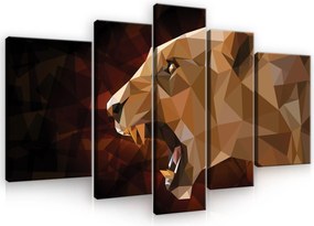 Vászonkép 170x100 Oroszlán geometrikus állat erő természet absztrakt fal művészet
