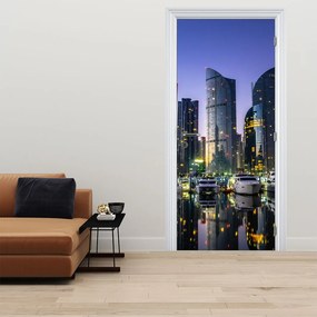 Fotótapéta ajtóra - Yachtok és felhőkarcolók (95x205cm)