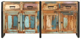 tömör újrahasznosított fa tálalószekrény 172 x 35 x 80 cm