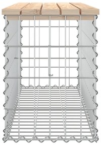 tömör fenyőfa gabion kerti pad 103x31,5x42 cm