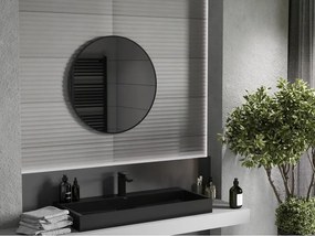 Mexen Loft kerek fürdőszobai tükör 70 cm, fekete keret - 9850-070-070-000-70
