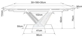 Michel étkezőasztal, fekete / jasan
