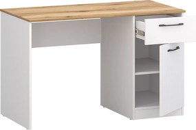 PC asztal, fehér/evoke tölgy, VELIS 1D1S/120