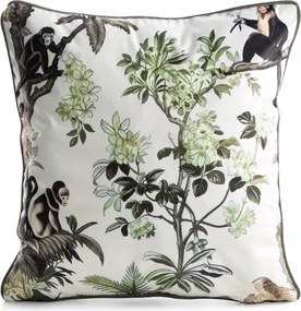 Dekoratív párnahuzat 45X45 bársonyból, növényi mintás