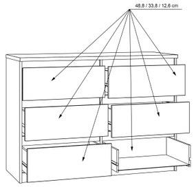 MAO fiókos komód, artisan tölgy