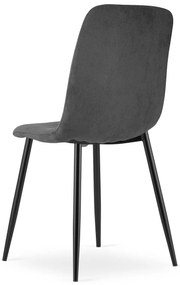 Szürke étkezőszék RIFT fekete lábakkal