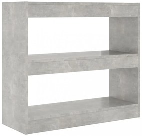 betonszürke térelválasztó könyvszekrény 80 x 30 x 72 cm