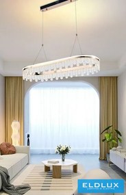 UNIVERSO KristĂĄly ĂŒveg csillĂĄr 50w 4000lm CCT rosegold 800x300x1500mm