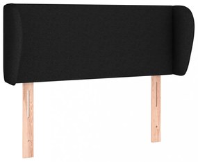 fekete szövet fejtámla szárnyakkal 103x23x78/88 cm