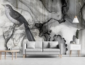 Fotótapéta - Madár - kiömlött tinta (152,5x104 cm)