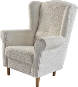 Füles fotel, tejszínes szövet Coral, CHARLOT