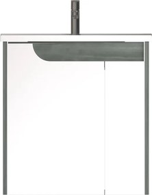 Piramida EURIDIKA fali fürdőszobabútor - műmárvány mosdóval -2 ajtós - FEHÉR-SÖTÉT - 65 x 48 x 62 cm