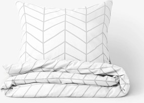 Goldea pamut ágyneműhuzat - cikkcakk fehéren 240 x 220 és 2db 70 x 90 cm