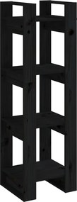 vidaXL fekete tömör fenyőfa könyvszekrény/térelválasztó 41x35x125 cm