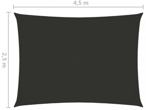 antracitszürke téglalap alakú oxford-szövet napvitorla 2,5x4,5m